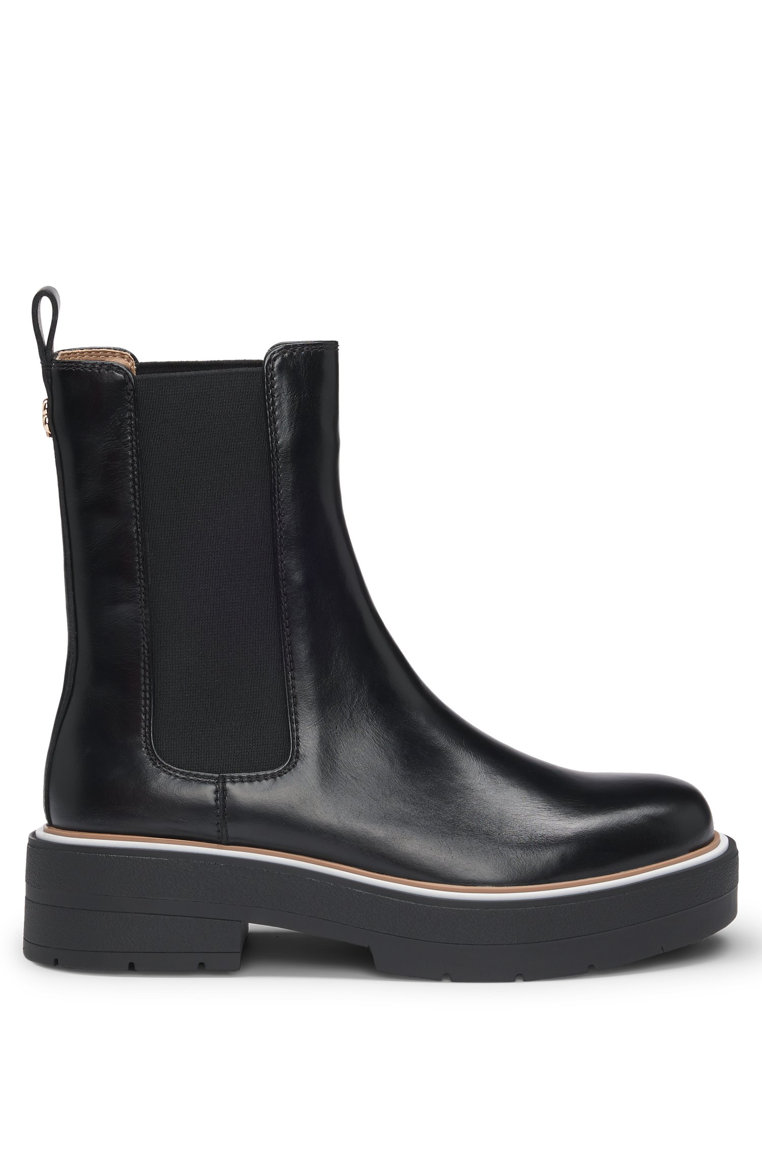 Leather Chelsea boots with Double B monogram