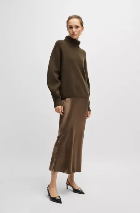 Ribbed rollneck sweater in wool