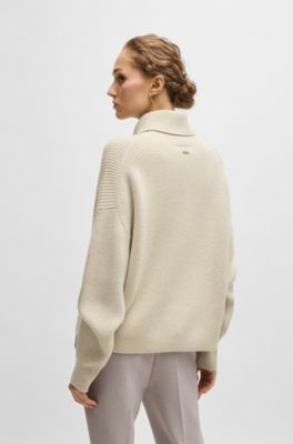 Jersey de cuello vuelto en canal&eacute; de lana, Fantas&iacute;a