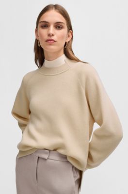 Knitted sweater in wool and cashmere, Patterned