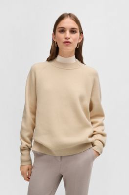 Knitted sweater in wool and cashmere, Patterned