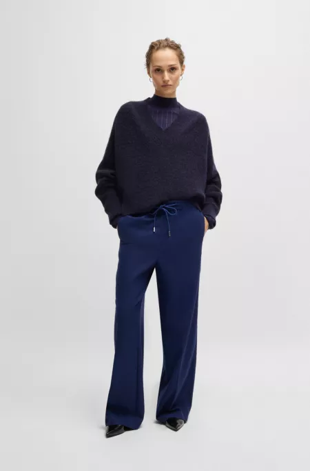 V-neck sweater with melange effect