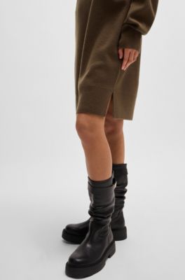 Vestido de punto con cuello vuelto en lana virgen y cashmere, Cal