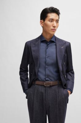 Italian-suede belt with rounded brass buckle, Dark Brown