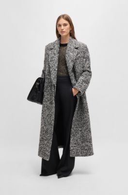 Double-layer sweater in a textured-wool blend, Patterned