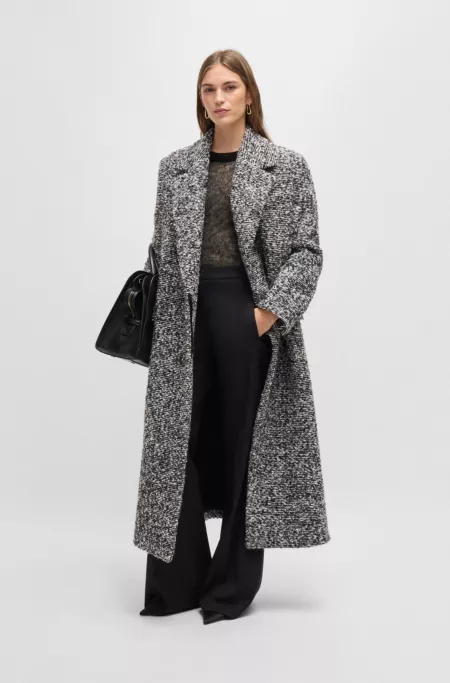 Double-layer sweater in a textured-wool blend