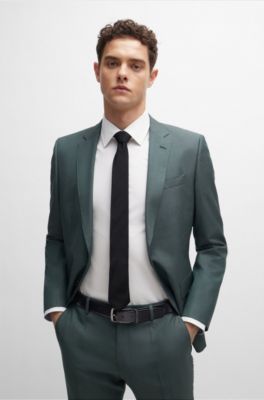 Ceinture r&eacute;versible en cuir italien avec passant logot&eacute;, Noir