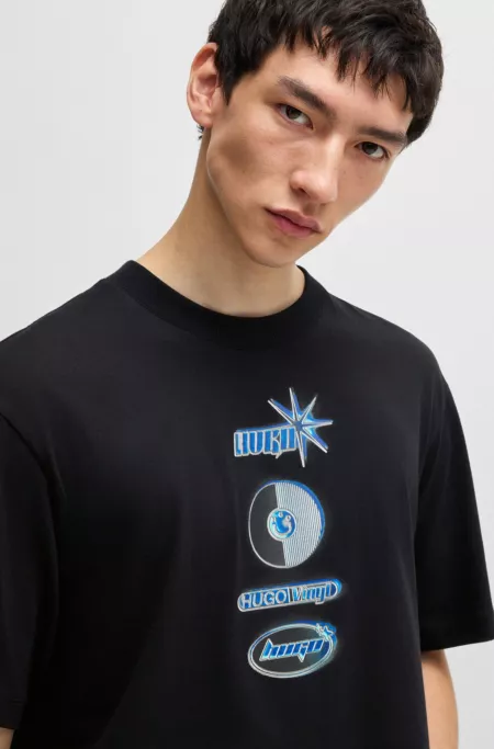 Cotton-jersey T-shirt with seasonal artwork