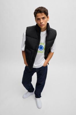 Cotton-jersey T-shirt with seasonal prints, White