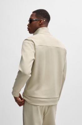 Zip-up sweatshirt with tape inserts