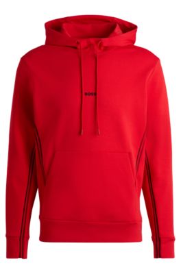 BOSS Regular fit hoodie with logo detail Light Red