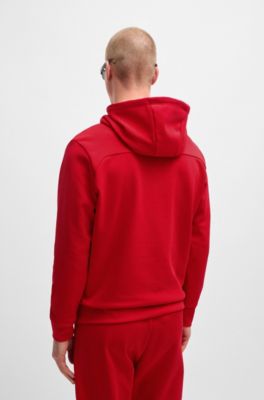 Regular-fit hoodie with logo detail, Light Red