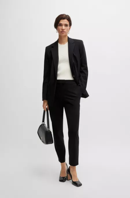 Slim-fit trousers in performance-stretch jersey