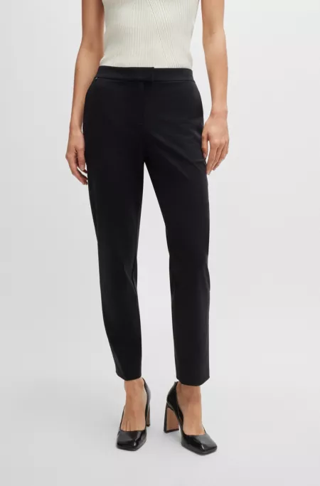 Slim-fit trousers in performance-stretch jersey