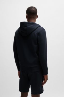 Zip-up hoodie with tape inserts, Dark Blue