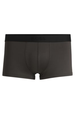 Calzoncillos de tiro medio en piqu&eacute; brillante con logo en la cintura, Gris