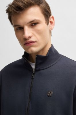 Sudadera de algod&oacute;n con monograma Double B, Azul oscuro