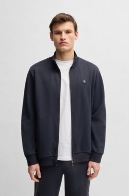 Sudadera de algod&oacute;n con monograma Double B, Azul oscuro