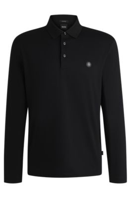Hugo Boss Boss C Paley 01 Mercerised Polo T Shirt Navy In Black