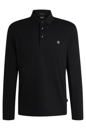 Mercerized-cotton polo shirt with Double B monogram