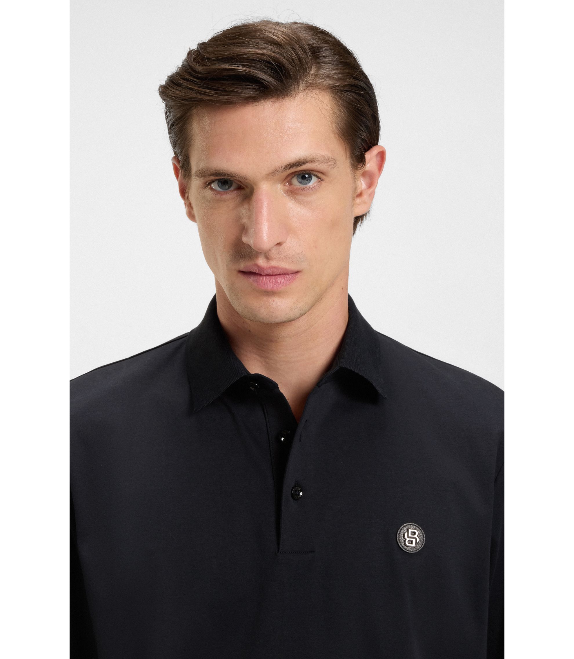 Men's Gucci Black Long Sleeve Button Down Shirt – Double G Monogram Pure Cotton