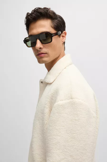 Regular-fit jacket in teddy fabric