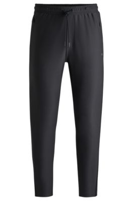 Hugo Boss Active-stretch Tracksuit Bottoms With Decorative Reflective Details In Black