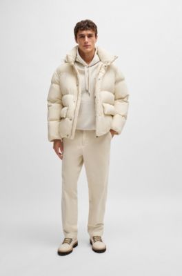 Chaqueta acolchada repelente al agua con monograma Double B, Blanco