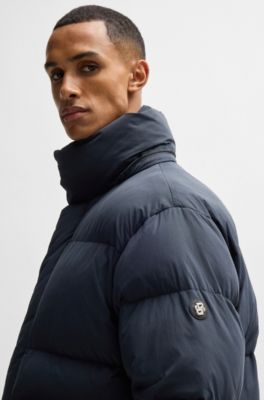 Chaqueta acolchada repelente al agua con monograma Double B, Azul oscuro