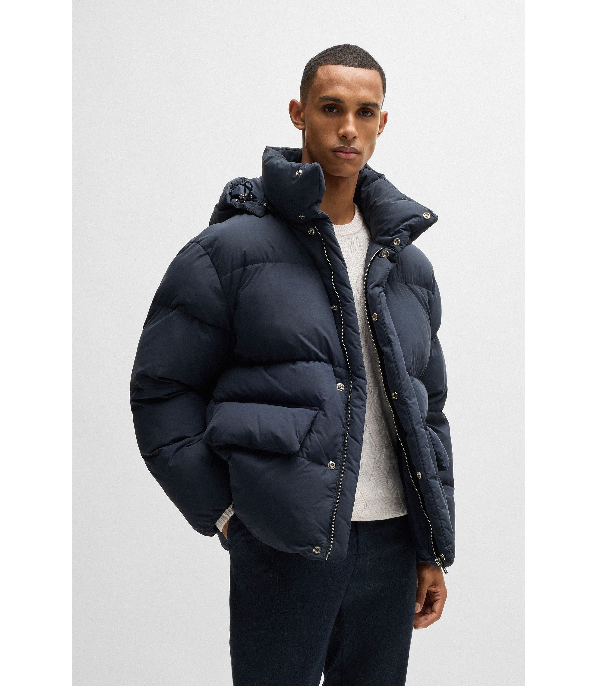BOSS - Water-repellent puffer jacket with Double B monogram BOSS - Water-repellent puffer jacket with Double B monogram