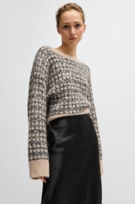 Midi-length skirt in crinkled satin-touch fabric, Black