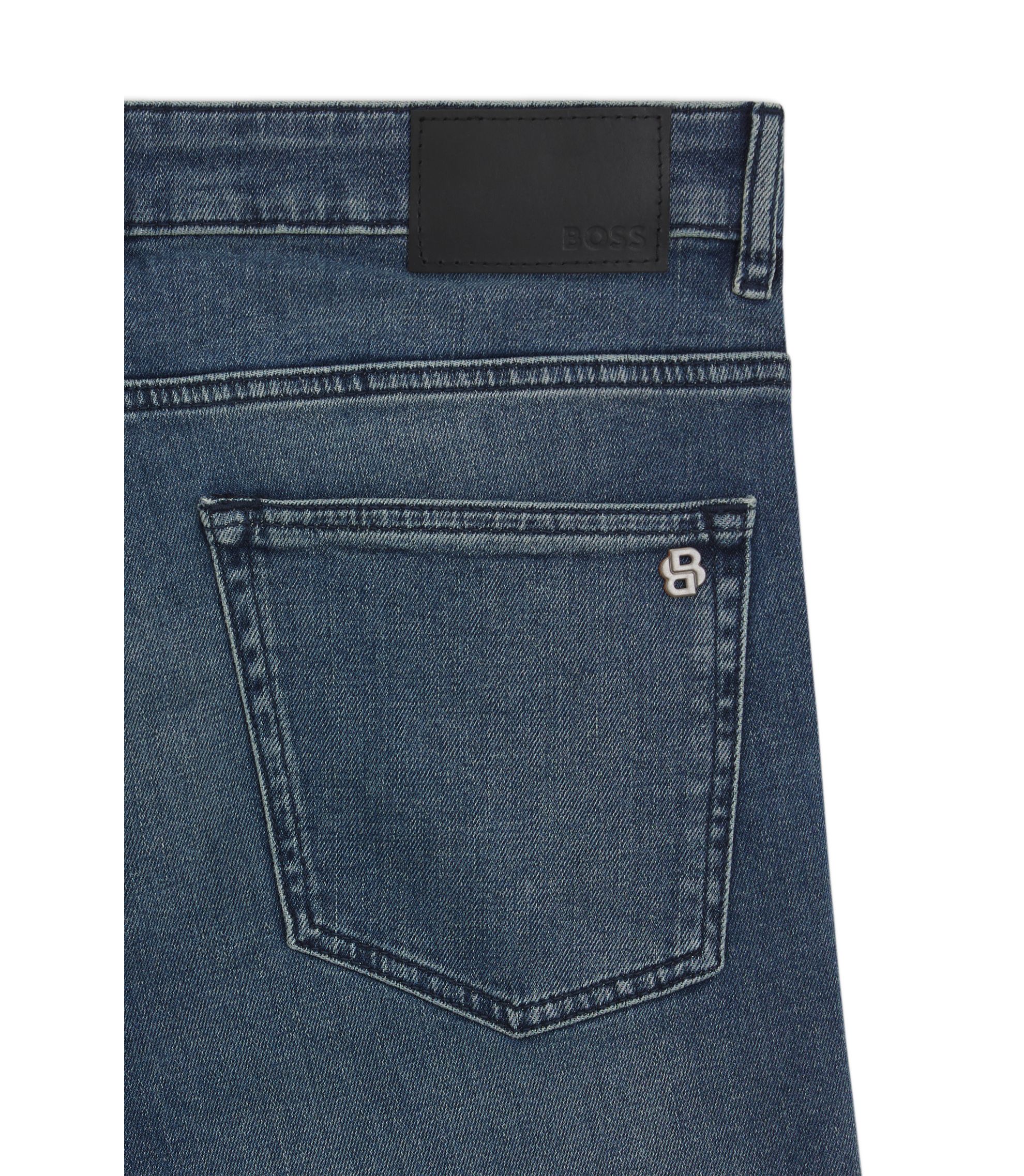 BOSS Hugo Delaware3-1 Cashmere Touch Denim Slim Fit Jeans Navy in Blue for Men | UK