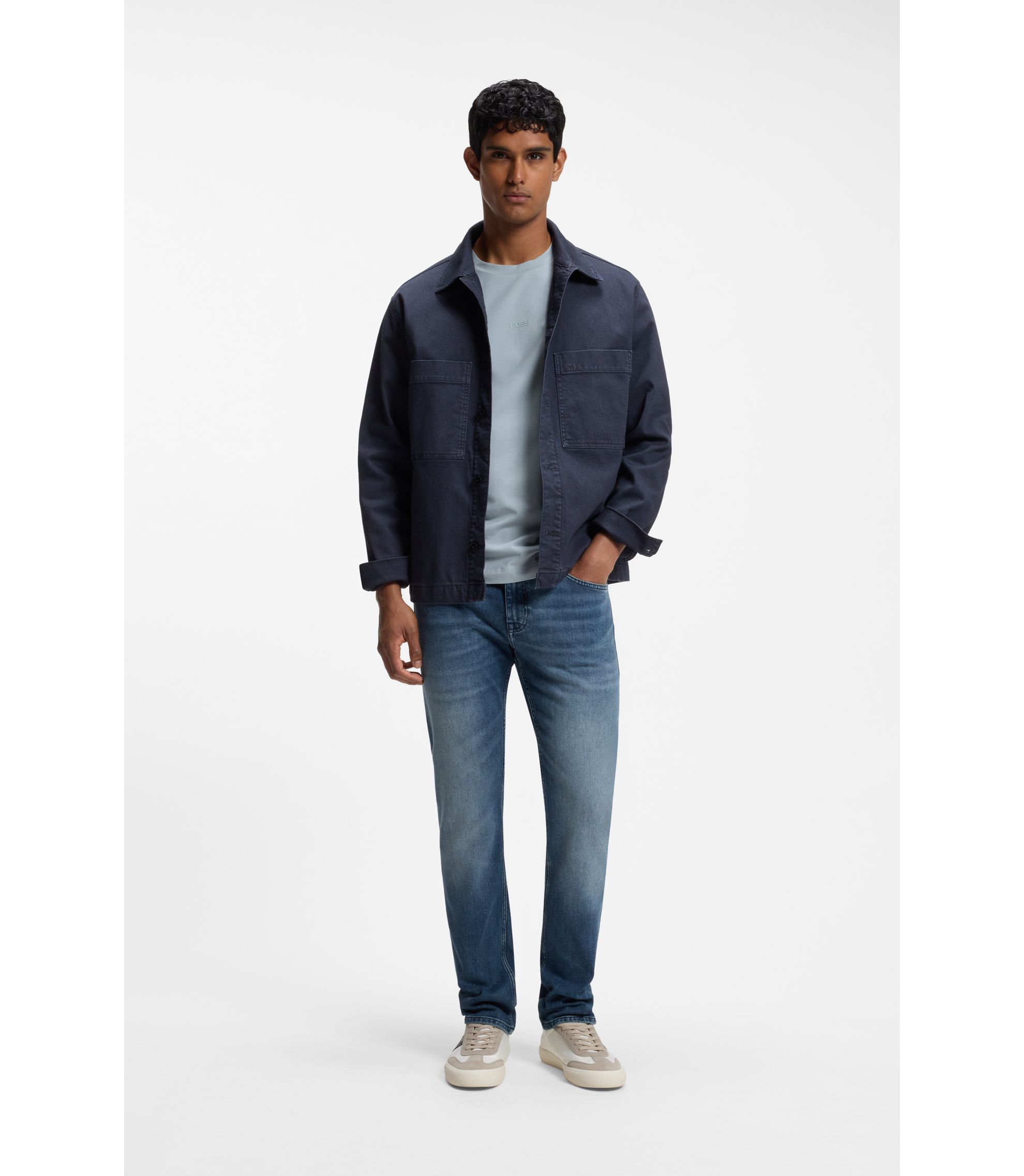 BOSS - Delaware slim-fit jeans in blue comfort-stretch denim - Blue