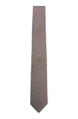 Hugo Boss Silk-blend Tie With Jacquard Micro Pattern In Light Beige
