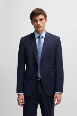 Silk-blend tie with jacquard micro pattern, Light Blue