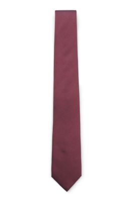 Hugo Boss Silk-blend Tie With Jacquard Micro Pattern In Red