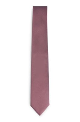 Hugo Boss Silk-blend Tie With Jacquard Micro Pattern In Light Pink