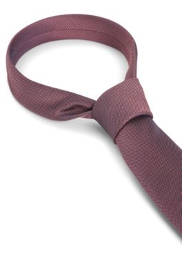 Silk-blend tie with jacquard micro pattern, light pink