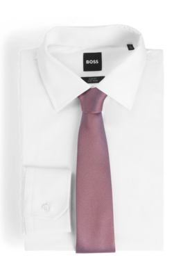 Silk-blend tie with jacquard micro pattern, light pink