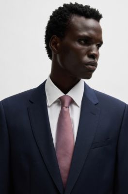 Silk-blend tie with jacquard micro pattern, light pink