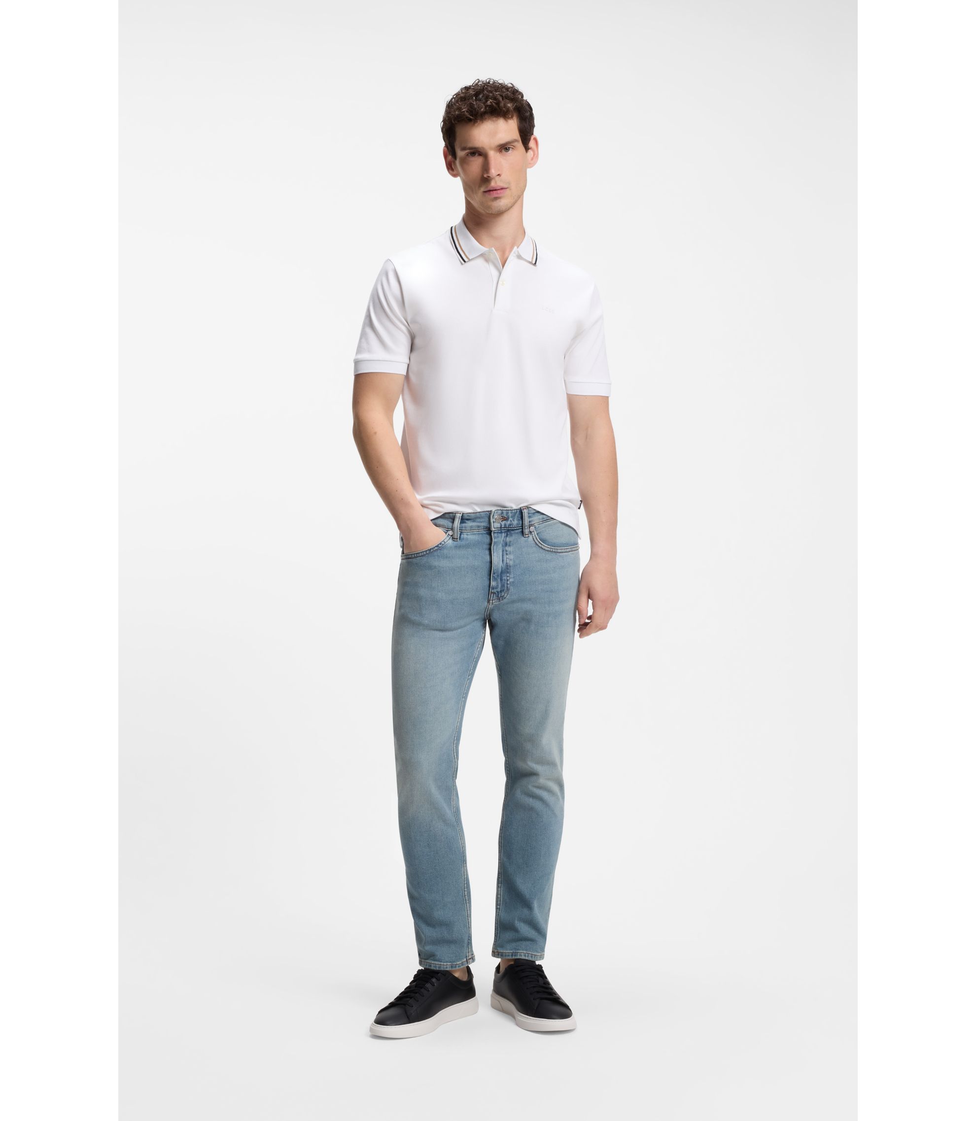 BOSS - Delaware slim-fit jeans in blue comfort-stretch denim - Blue