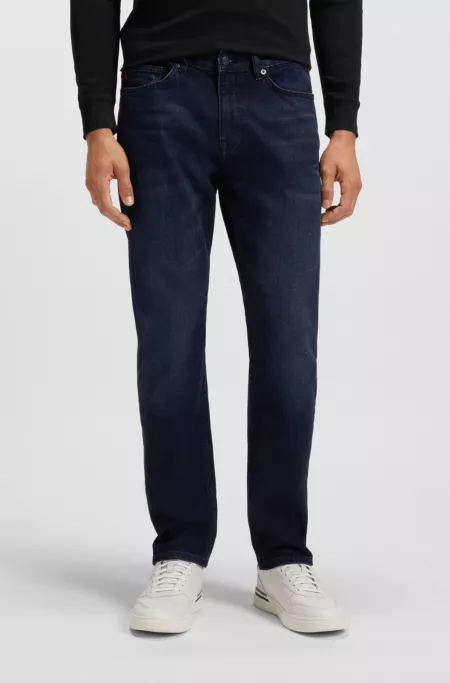 Pure-blue slim-fit jeans in comfort-stretch denim