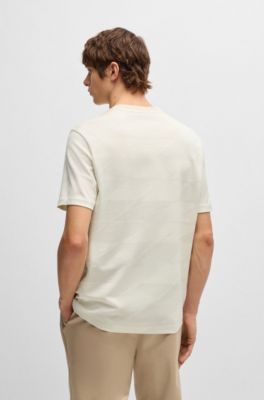  Mercerized-cotton T-shirt with two-tone jacquard, White