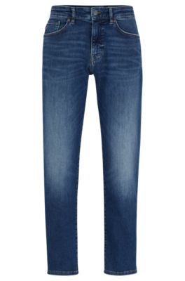 Shop Hugo Boss Regular-fit Jeans In Blue Soft-motion Denim In Dark Blue