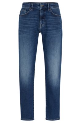 BOSS - Maine Regular-fit jeans in blue soft-motion denim