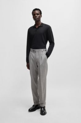 Polo regular fit de algod&oacute;n y cashmere, Negro