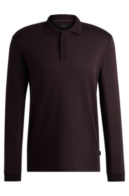 Polo Regular en coton et cachemire, Violet fonc&eacute;