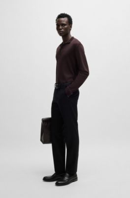 Polo Regular en coton et cachemire, Violet fonc&eacute;