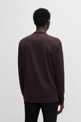 Polo Regular en coton et cachemire, Violet fonc&eacute;