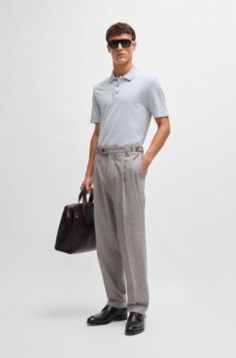 Polo shirt cotton and silk with corduroy effect